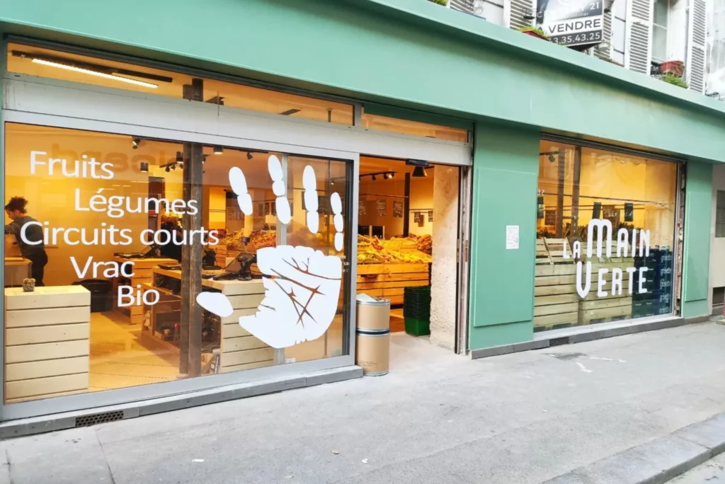 vitrine de la main verte bio